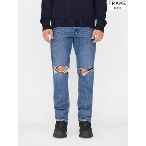 FRAME DENIM NWT THE STRAIGHT LEG ITASKA DESTRUCT JEANS. SIZE 34X32